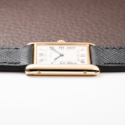Cartier Tank Extra Plat Guilloché 18K Yellow Gold Full Set Ref 96065 from 1997