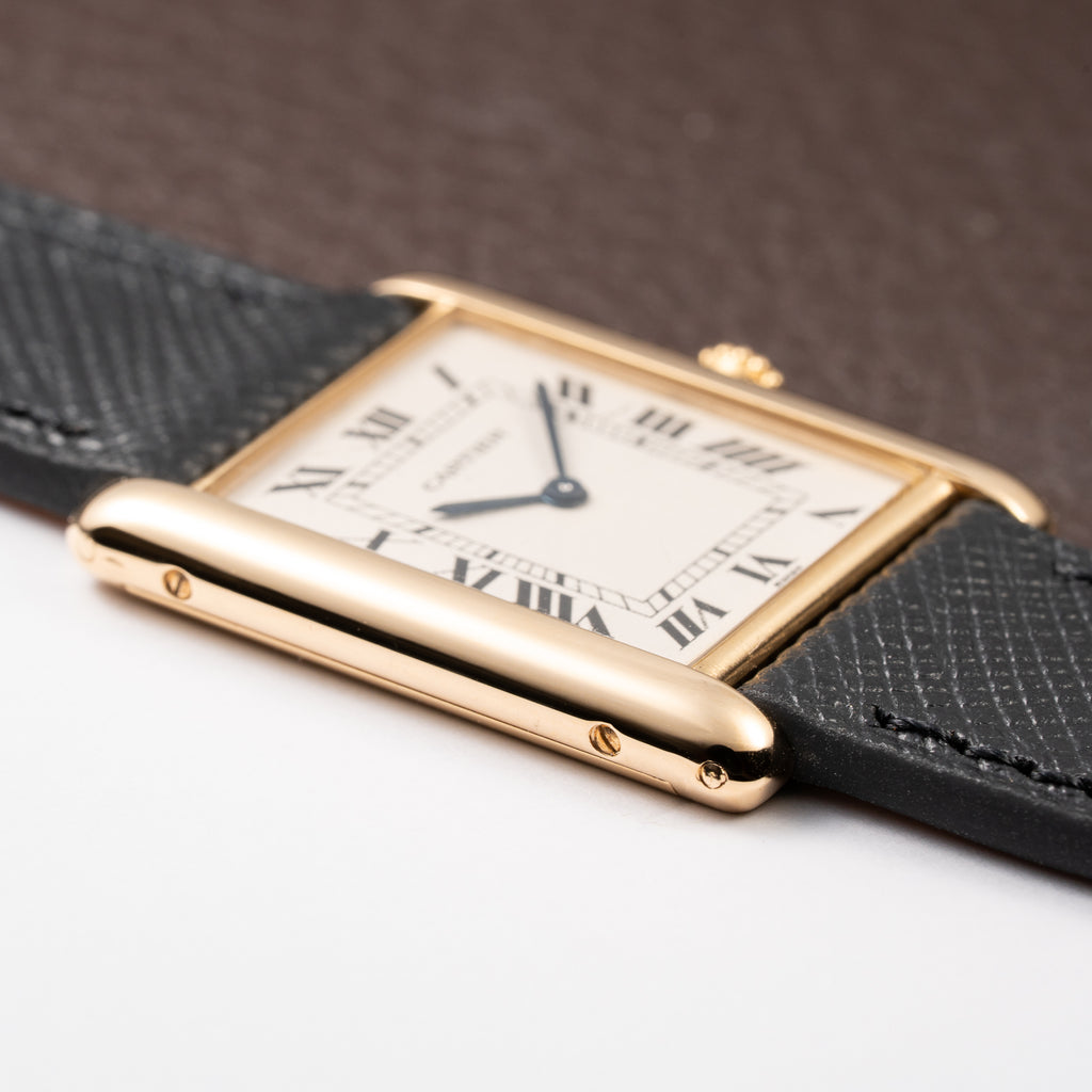 Cartier Tank Extra Plat Guilloché 18K Yellow Gold Full Set Ref 96065 from 1997