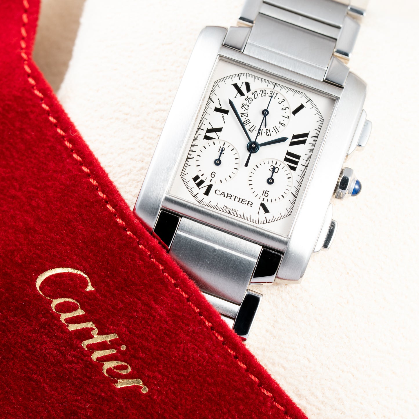 Cartier Tank Française Chronograph Full Cartier Service 2026 GM Ref. 2303 from 2000s