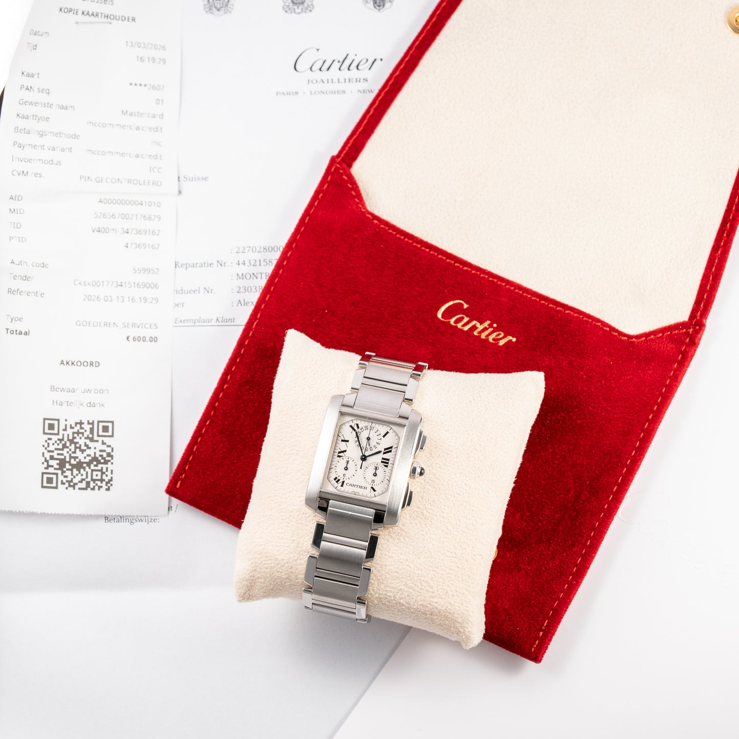 Cartier Tank Française Chronograph Full Cartier Service 2026 GM Ref. 2303 from 2000s