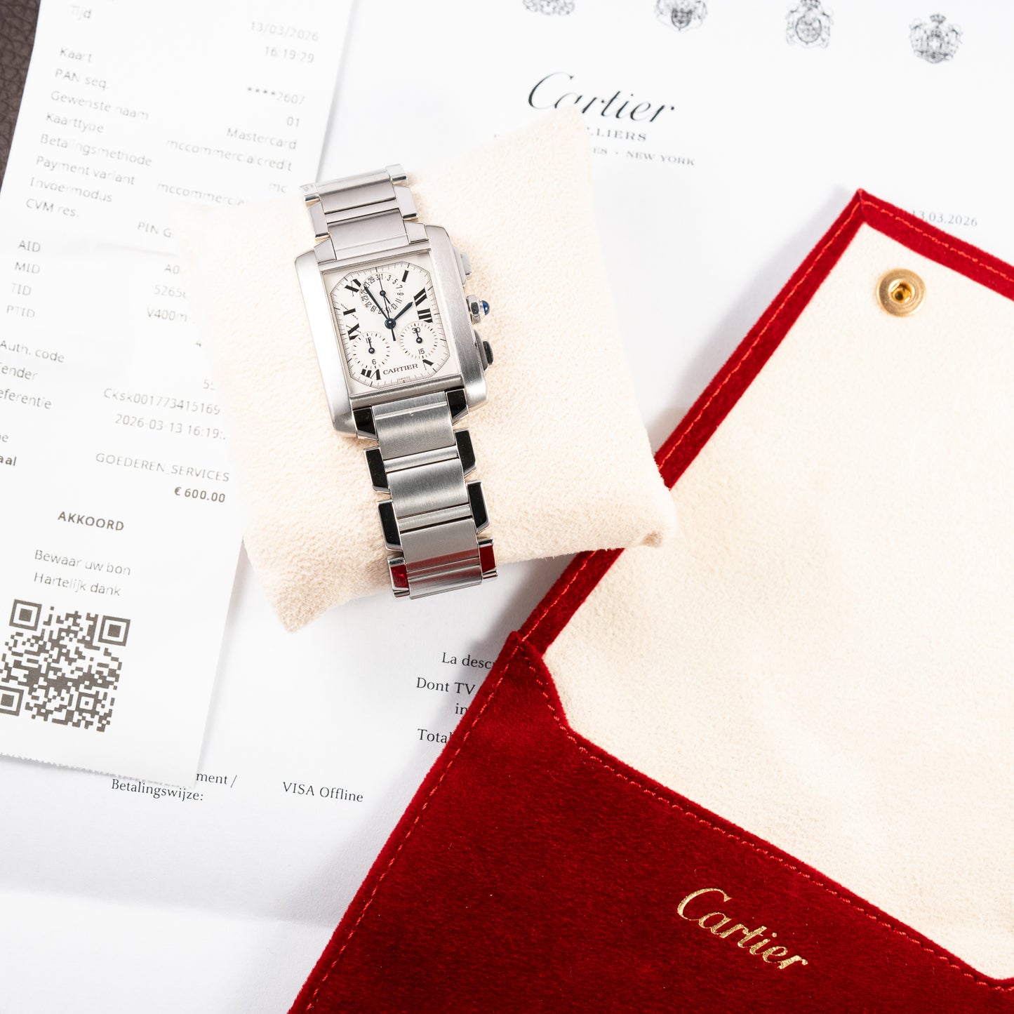 Cartier Tank Française Chronograph Full Cartier Service 2026 GM Ref. 2303 from 2000s