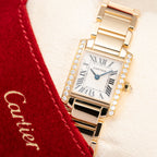 Cartier Tank Française Factory Diamond Set PM 18K Yellow Gold Cartier Service 2026 w/ 2-Year Warranty Ref. 2385 from 2000s