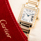 Cartier Tank Française Factory Diamond Set PM 18K Yellow Gold Cartier Service 2026 w/ 2-Year Warranty Ref. 2385 from 2000s