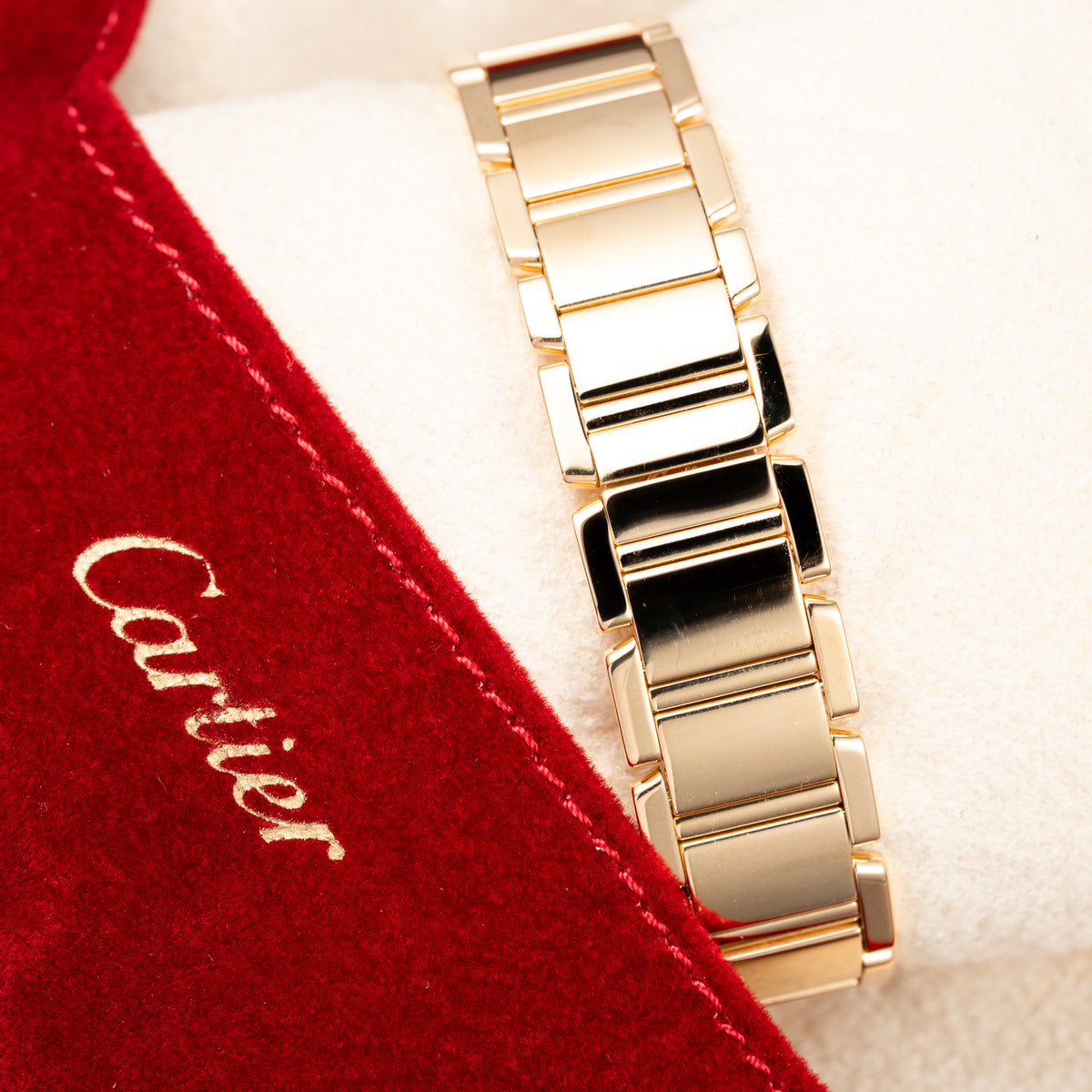 Cartier Tank Française Factory Diamond Set PM 18K Yellow Gold Cartier Service 2026 w/ 2-Year Warranty Ref. 2385 from 2000s
