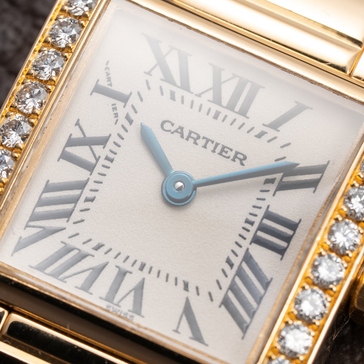 Cartier Tank Française Factory Diamond Set PM 18K Yellow Gold Cartier Service 2026 w/ 2-Year Warranty Ref. 2385 from 2000s
