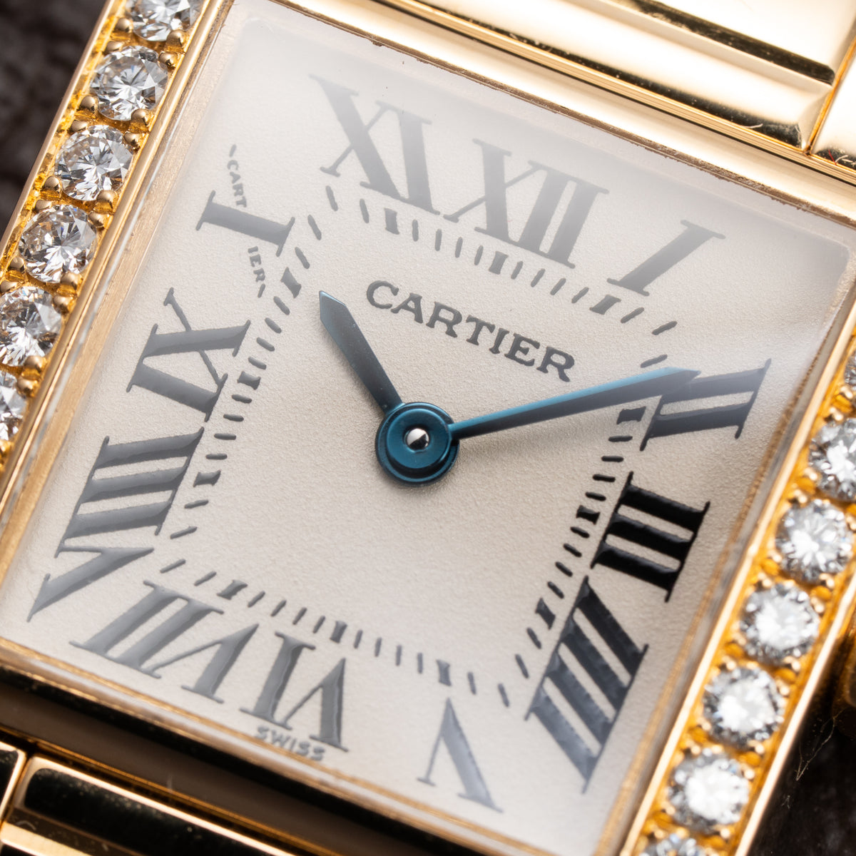 Cartier Tank Française Factory Diamond Set PM 18K Yellow Gold Cartier Service 2026 w/ 2-Year Warranty Ref. 2385 from 2000s