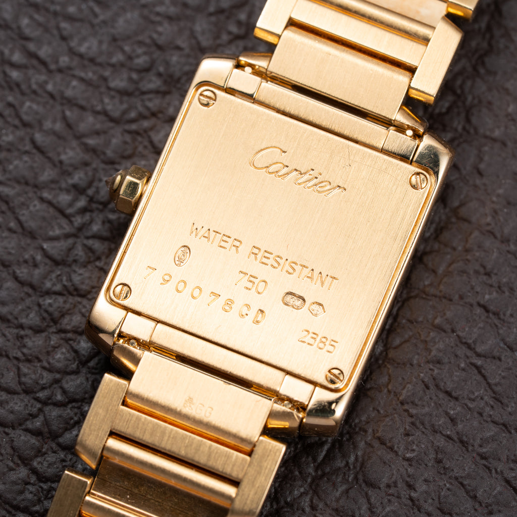 Cartier Tank Française Factory Diamond Set PM 18K Yellow Gold Cartier Service 2026 w/ 2-Year Warranty Ref. 2385 from 2000s