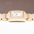 Cartier Tank Française Factory Diamond Set PM 18K Yellow Gold Cartier Service 2026 w/ 2-Year Warranty Ref. 2385 from 2000s