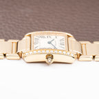 Cartier Tank Française Factory Diamond Set PM 18K Yellow Gold Cartier Service 2026 w/ 2-Year Warranty Ref. 2385 from 2000s