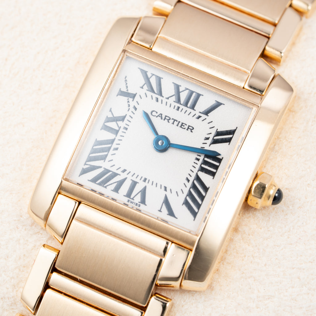 Cartier Tank Française PM 18K Yellow Gold Full Set Cartier Service 2025 Ref. 1820