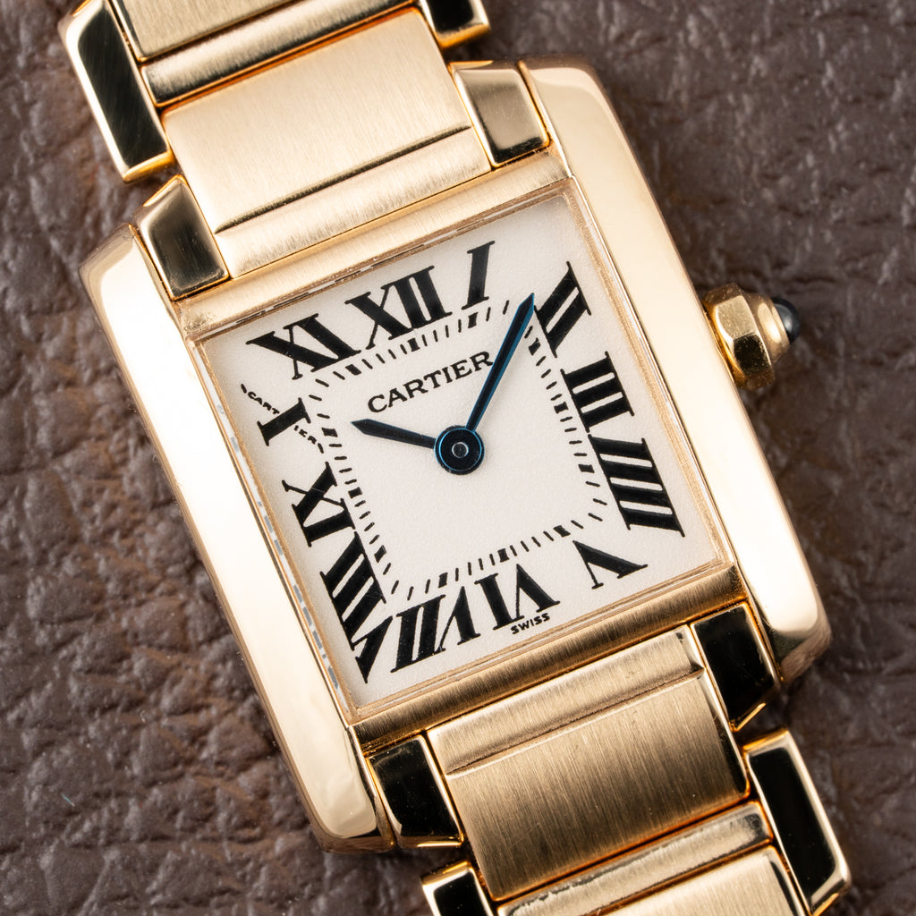 Cartier Tank Française PM 18K Yellow Gold Full Set Cartier Service 2025 Ref. 1820