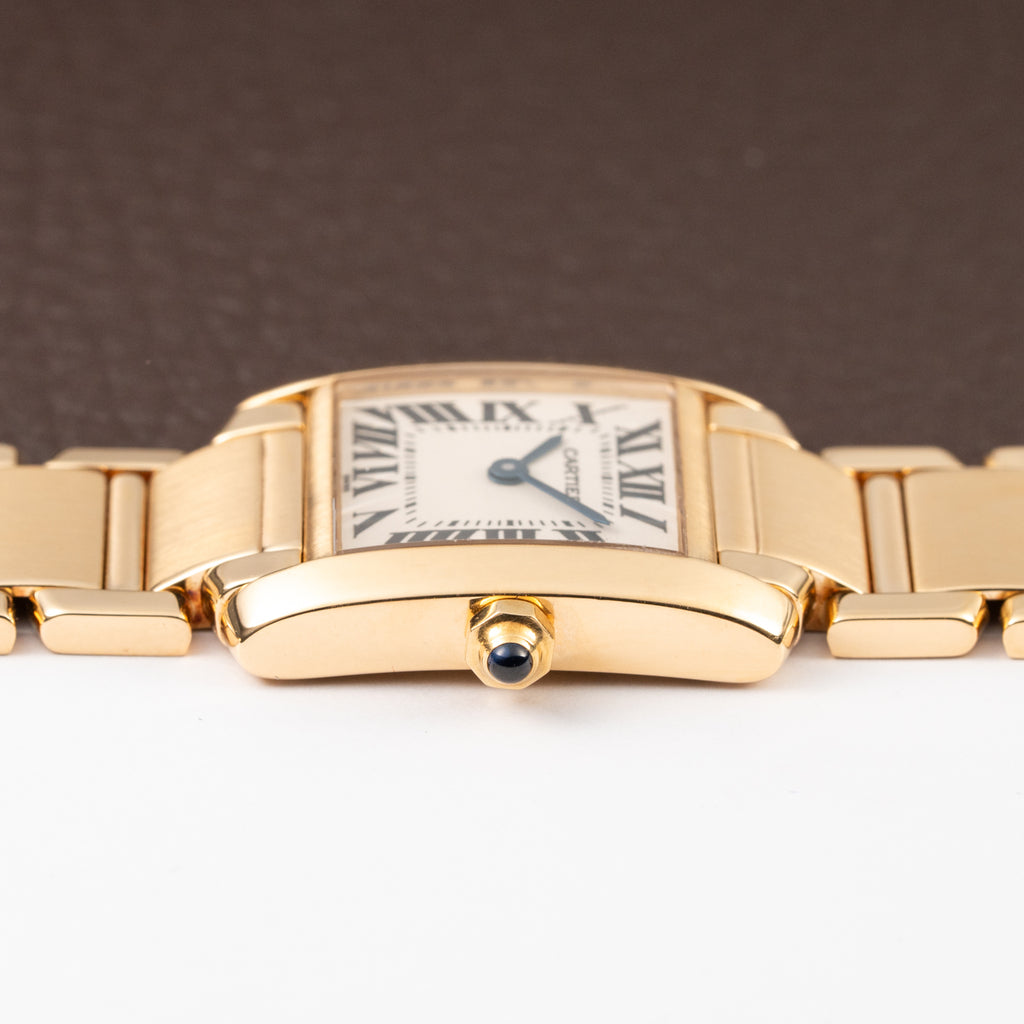 Cartier Tank Française PM 18K Yellow Gold Full Set Cartier Service 2025 Ref. 1820