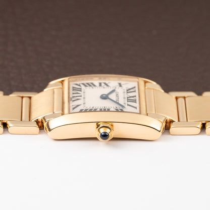 Cartier Tank Française PM 18K Yellow Gold Full Set Cartier Service 2025 Ref. 1820