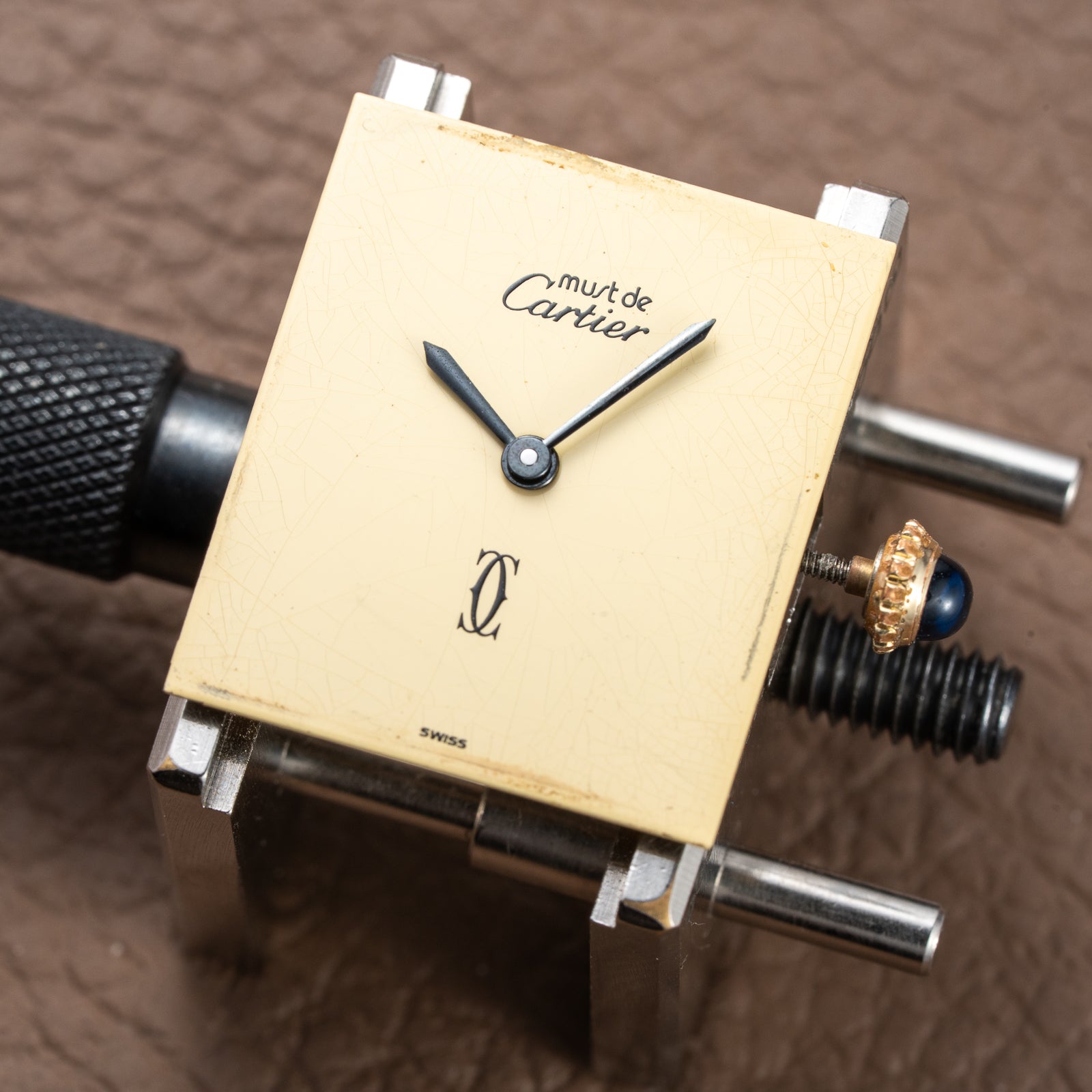 Cartier Tank Must de Lemon Champagne Dial Vermeil GM from 1980s