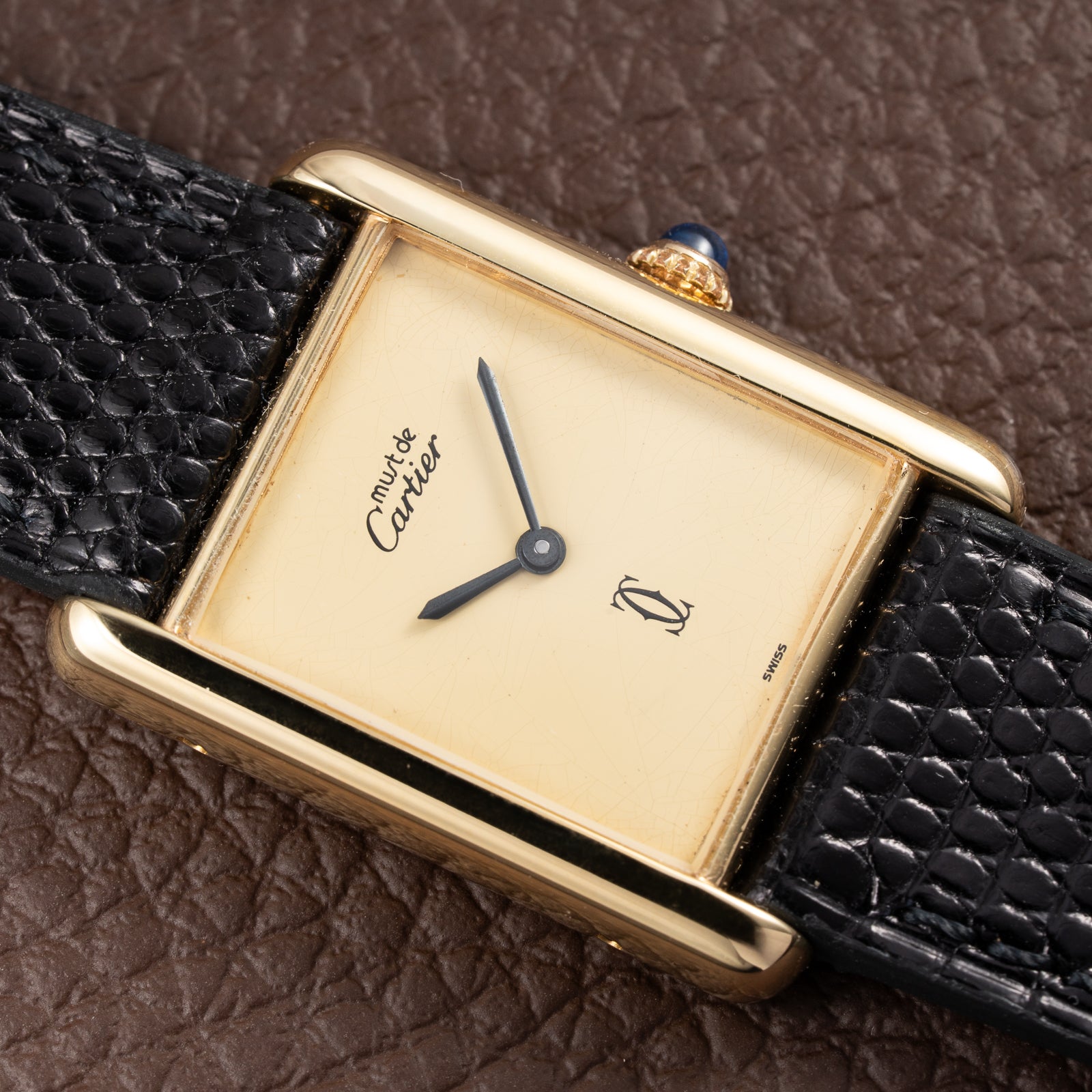 Cartier Tank Must de Lemon Champagne Dial Vermeil GM from 1980s