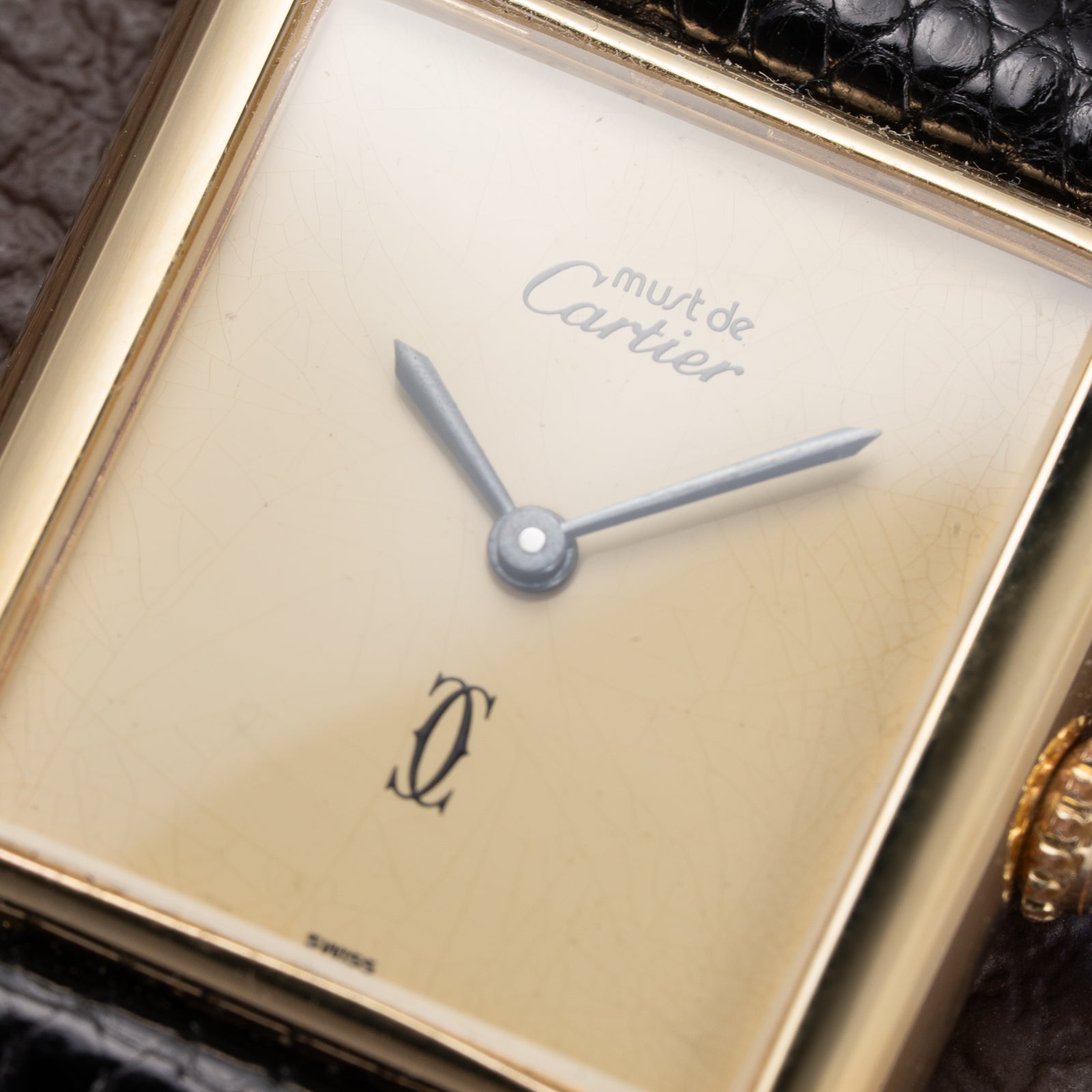 Cartier Tank Must de Lemon Champagne Dial Vermeil GM from 1980s
