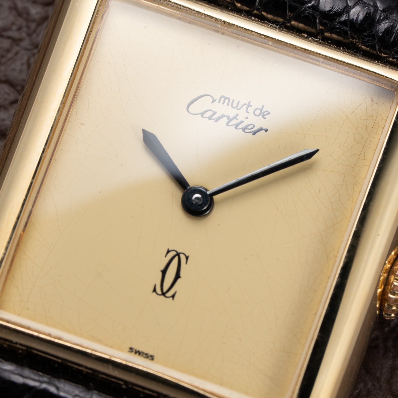 Cartier Tank Must de Lemon Champagne Dial Vermeil GM from 1980s