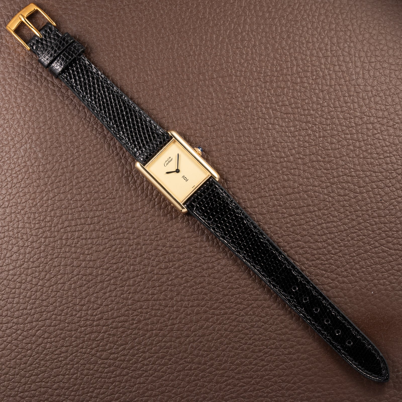 Cartier Tank Must de Lemon Champagne Dial Vermeil GM from 1980s