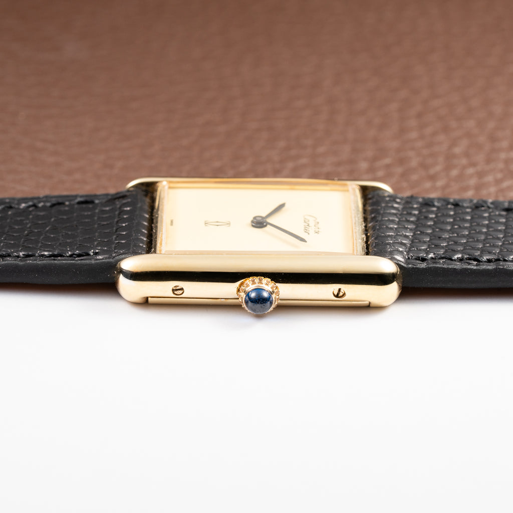 Cartier Tank Must de Lemon Champagne Dial Vermeil GM from 1980s