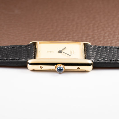 Cartier Tank Must de Lemon Champagne Dial Vermeil GM from 1980s