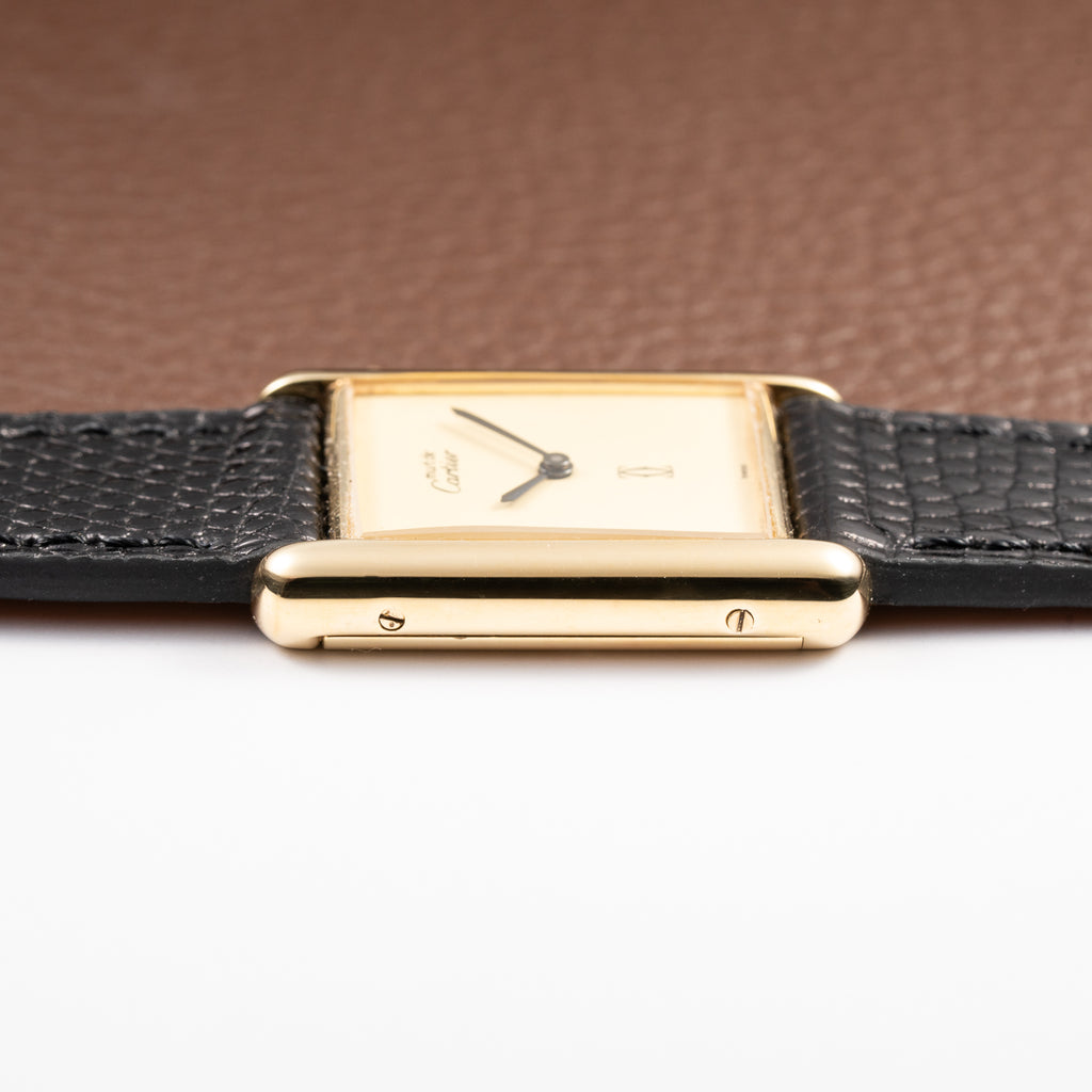 Cartier Tank Must de Lemon Champagne Dial Vermeil GM from 1980s