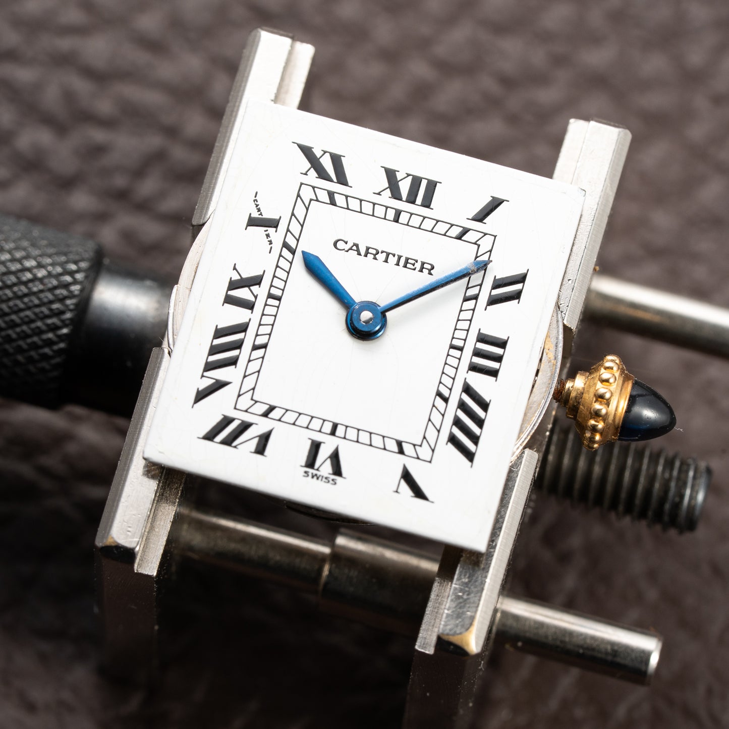 Cartier Tank Louis Swiss Dial 18K Yellow Gold PM Ref 78087 from 1970s