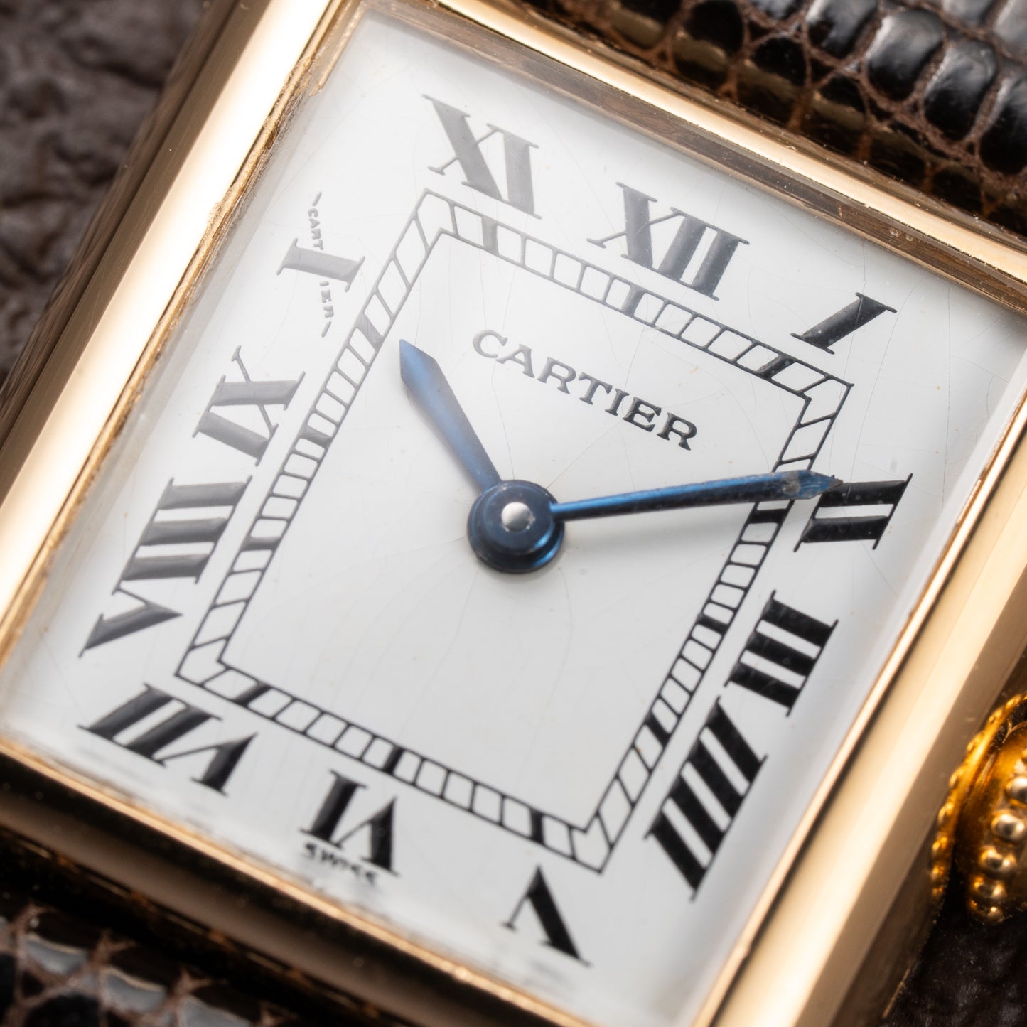 Cartier Tank Louis Swiss Dial 18K Yellow Gold PM Ref 78087 from 1970s