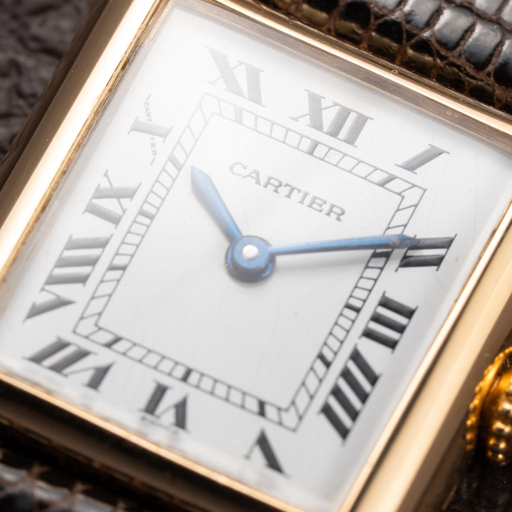 Cartier Tank Louis Swiss Dial 18K Yellow Gold PM Ref 78087 from 1970s