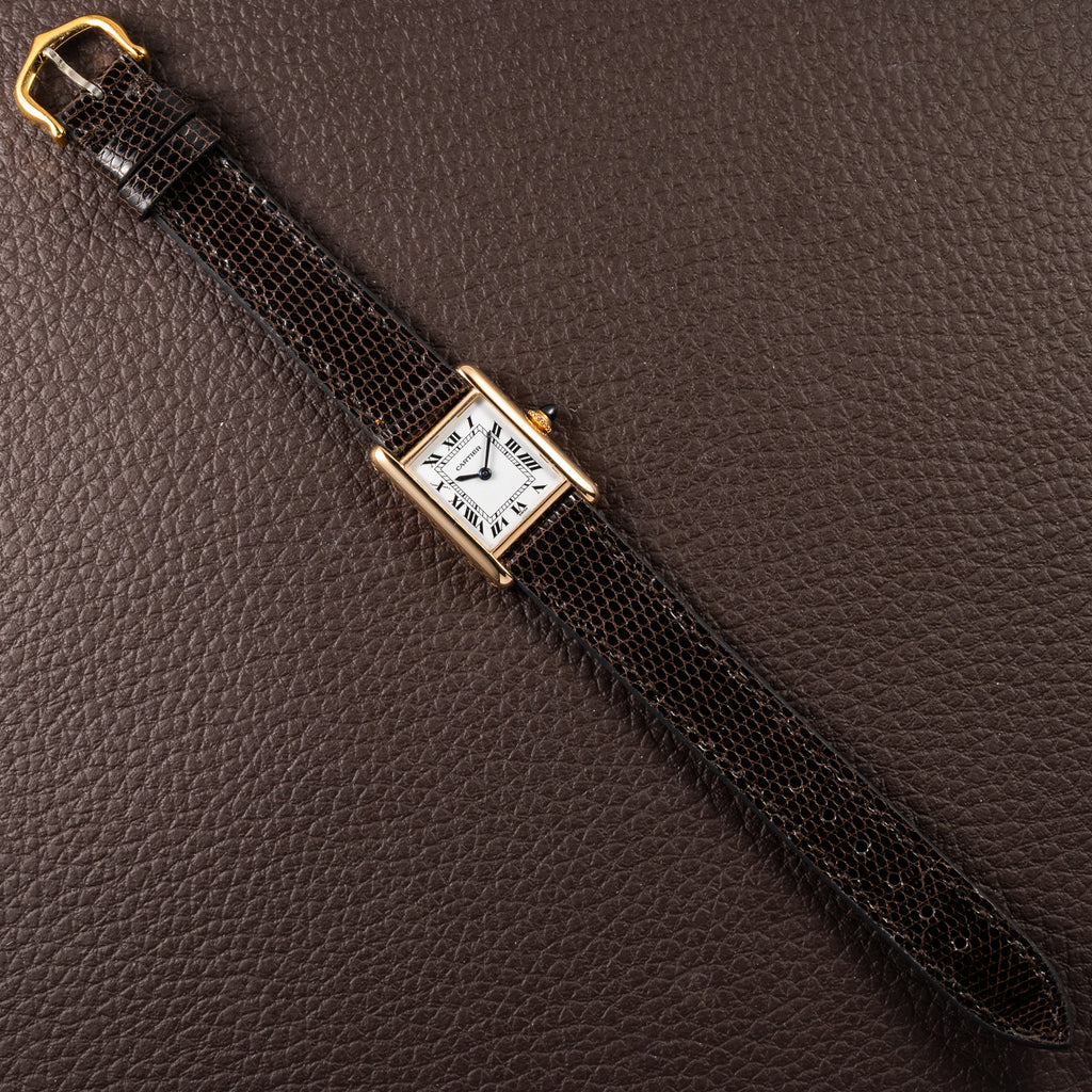 Cartier Tank Louis Swiss Dial 18K Yellow Gold PM Ref 78087 from 1970s