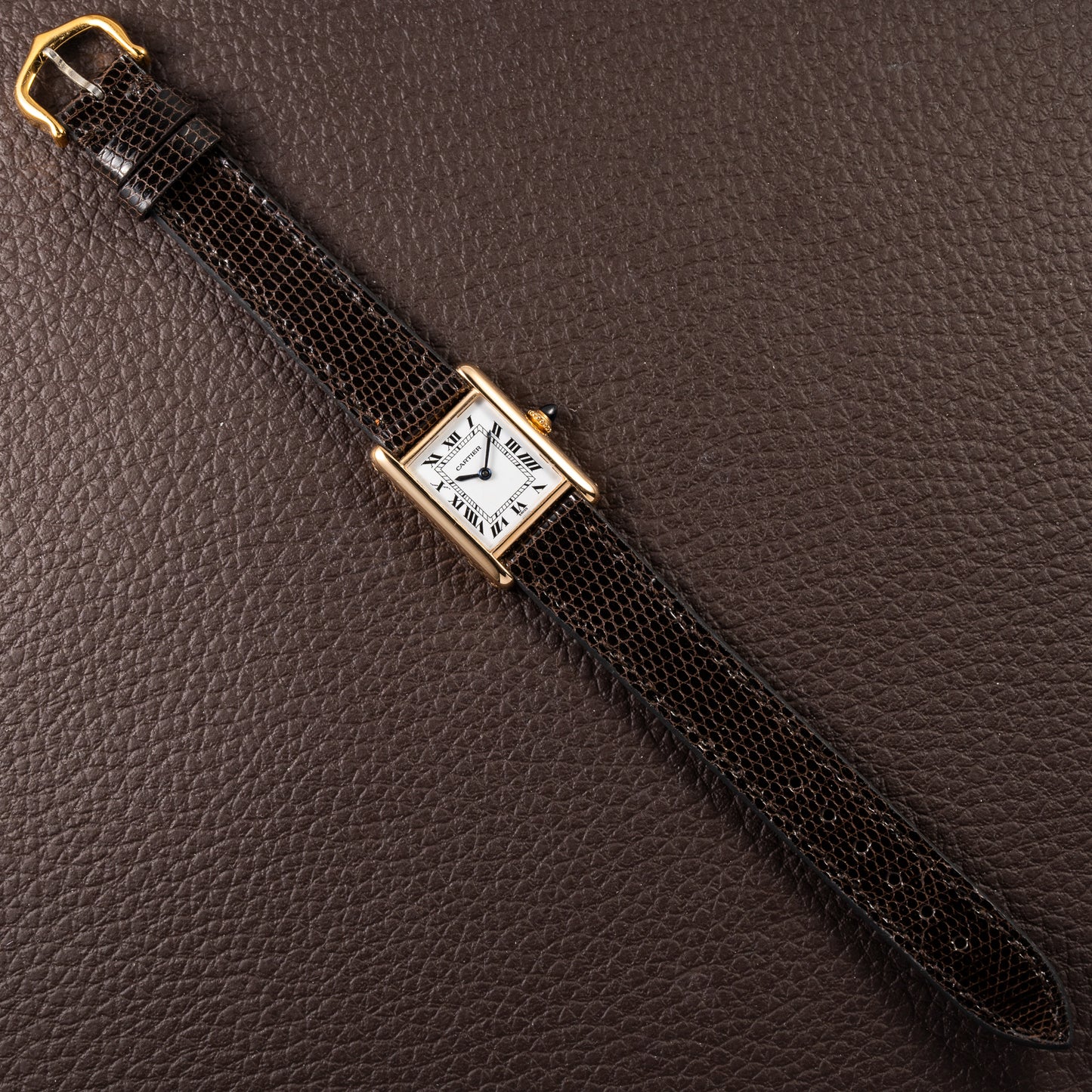 Cartier Tank Louis Swiss Dial 18K Yellow Gold PM Ref 78087 from 1970s