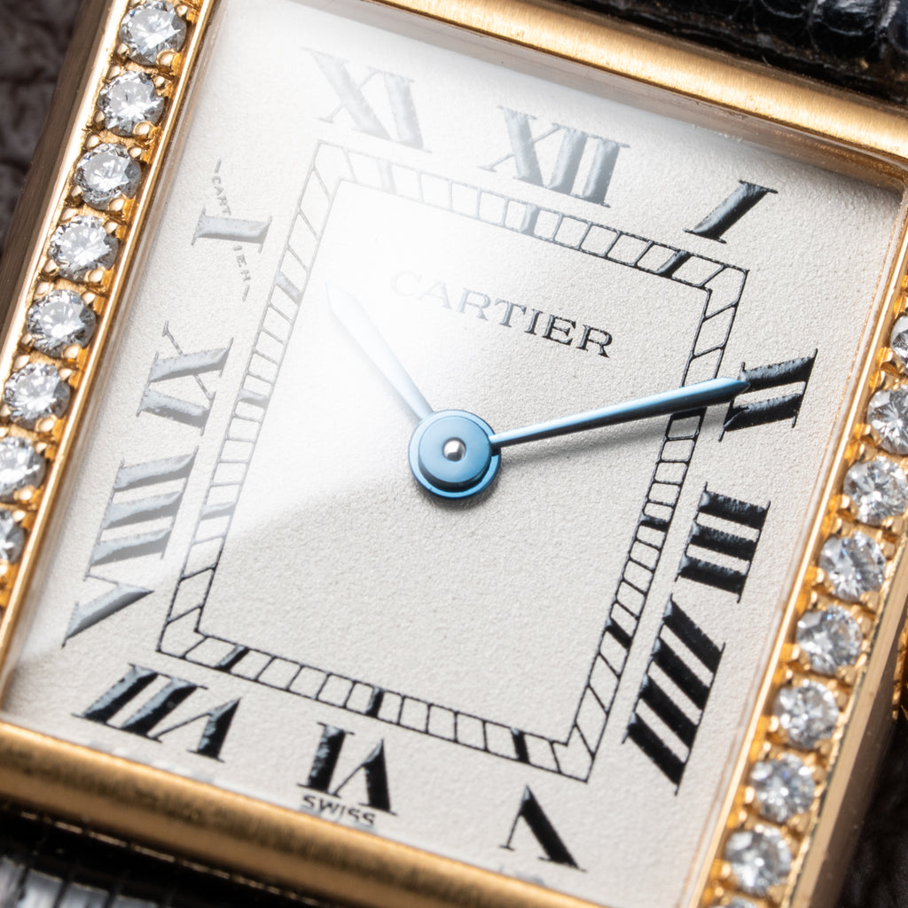 Cartier Tank Louis Factory Diamond Set 18K Yellow Gold Ref 1151 from 1990s