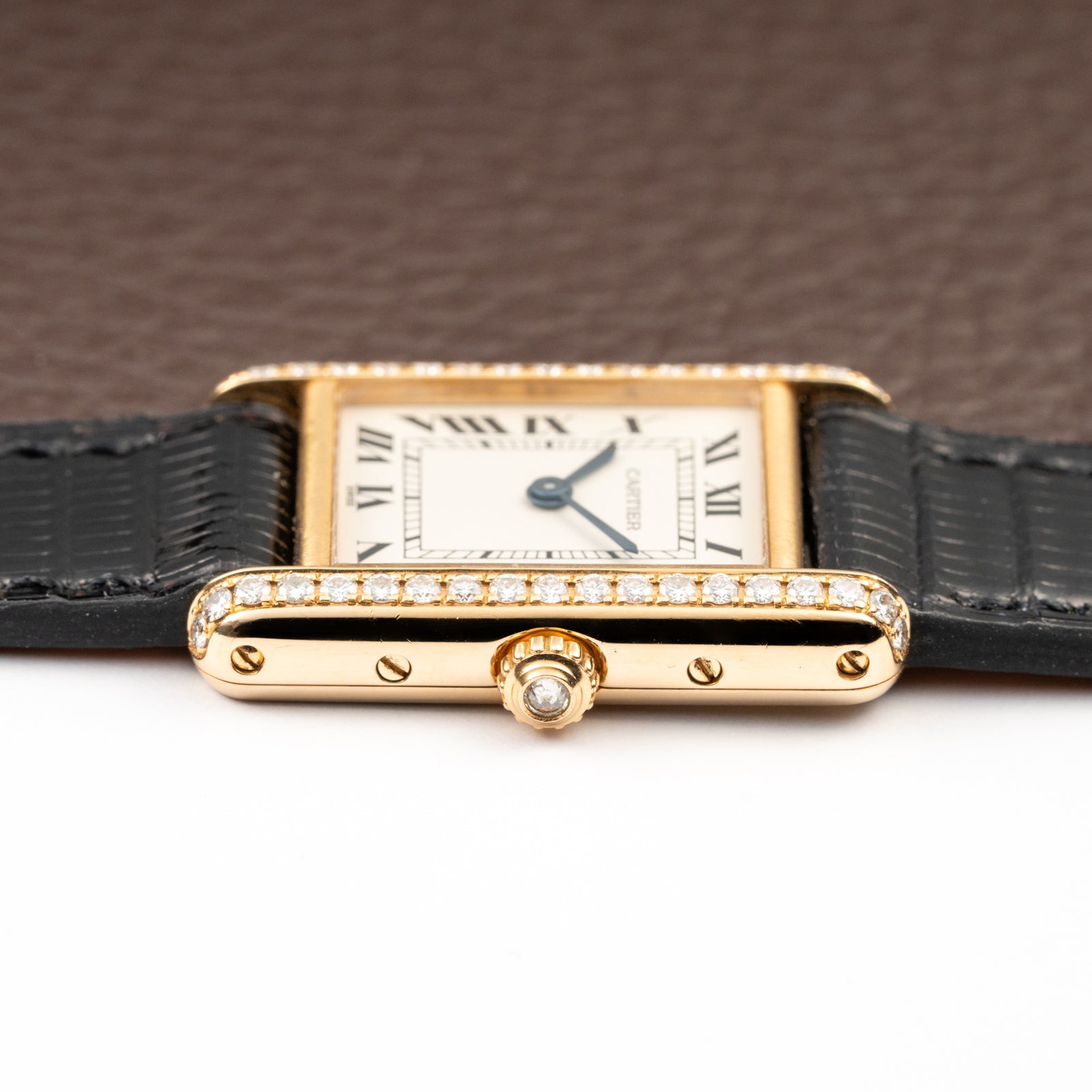 Cartier Tank Louis Factory Diamond Set 18K Yellow Gold Ref 1151 from 1990s