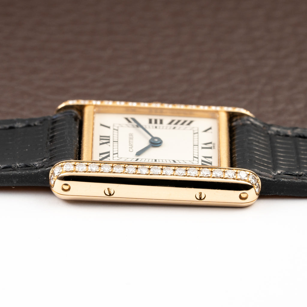 Cartier Tank Louis Factory Diamond Set 18K Yellow Gold Ref 1151 from 1990s