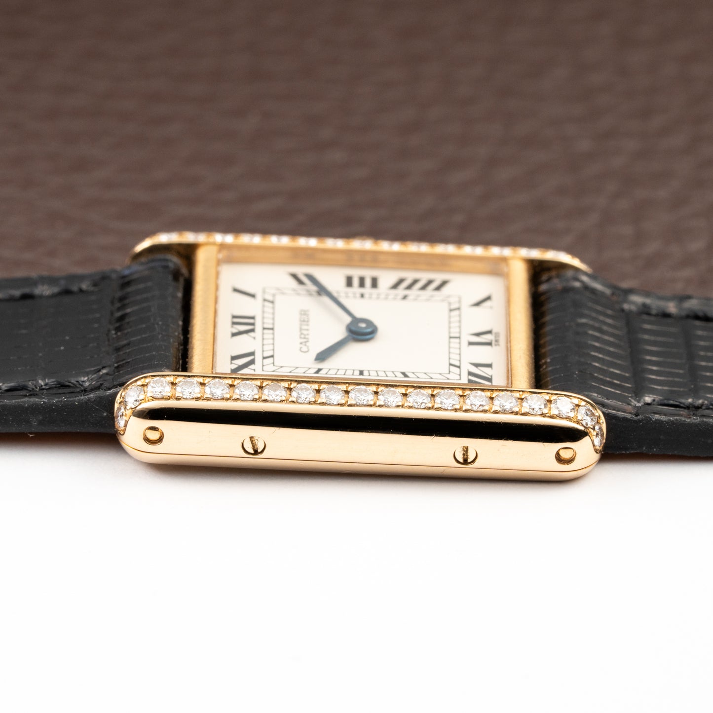Cartier Tank Louis Factory Diamond Set 18K Yellow Gold Ref 1151 from 1990s