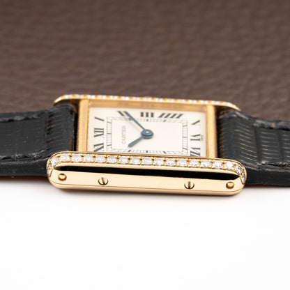 Cartier Tank Louis Factory Diamond Set 18K Yellow Gold Ref 1151 from 1990s