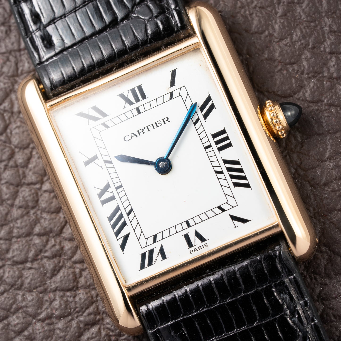 Cartier Tank Louis Paris Dial 18K Yellow Gold GM LM Ref. 78086 from 1970s