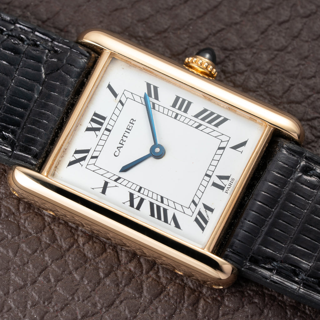 Cartier Tank Louis Paris Dial 18K Yellow Gold GM LM Ref. 78086 from 1970s