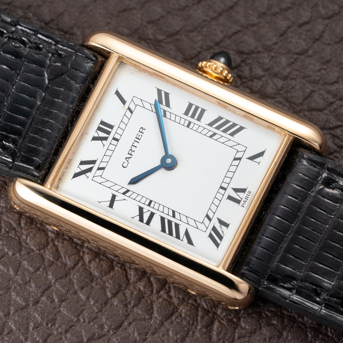 Cartier Tank Louis Paris Dial 18K Yellow Gold GM LM Ref. 78086 from 1970s