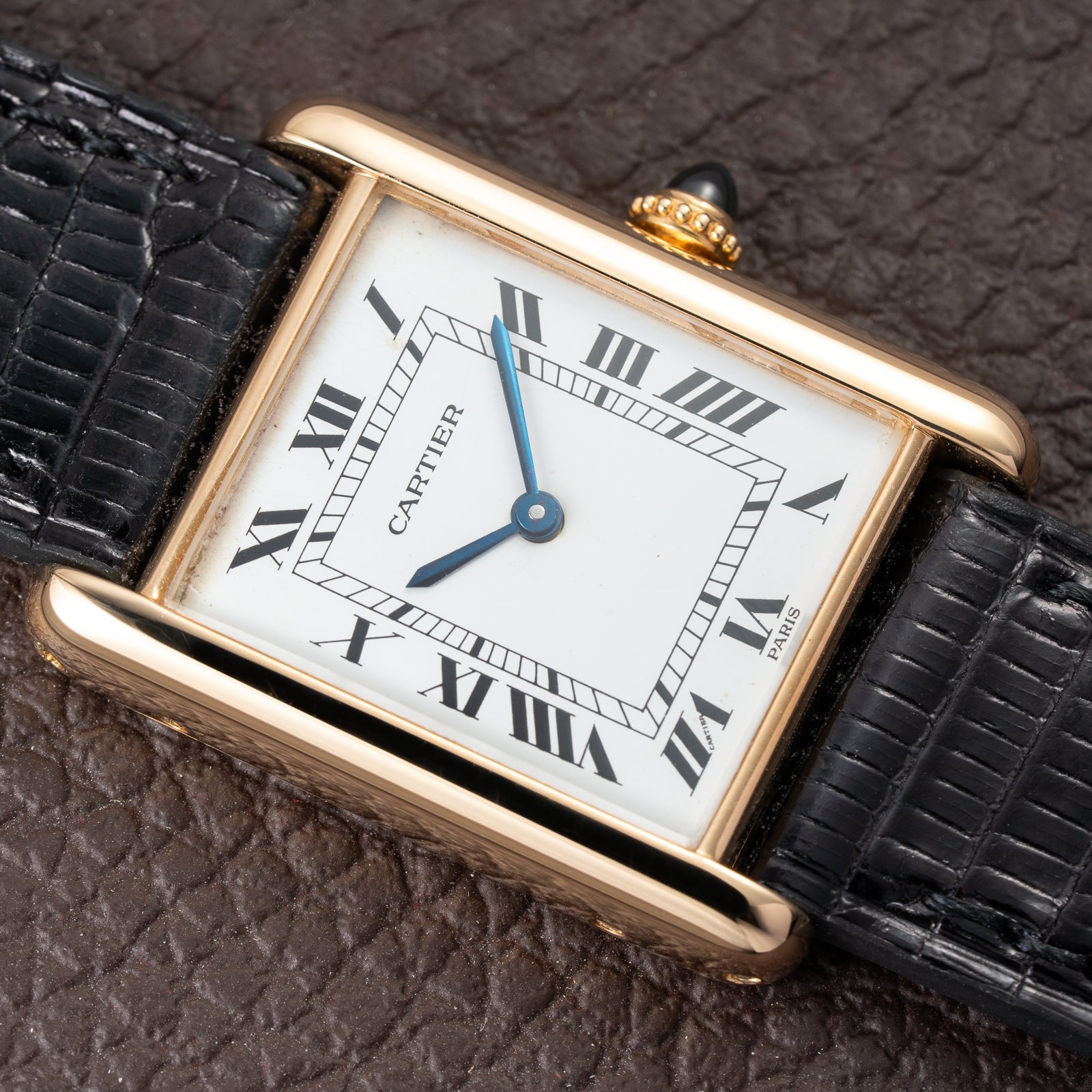 Cartier Tank Louis Paris Dial 18K Yellow Gold GM LM Ref. 78086 from 1970s