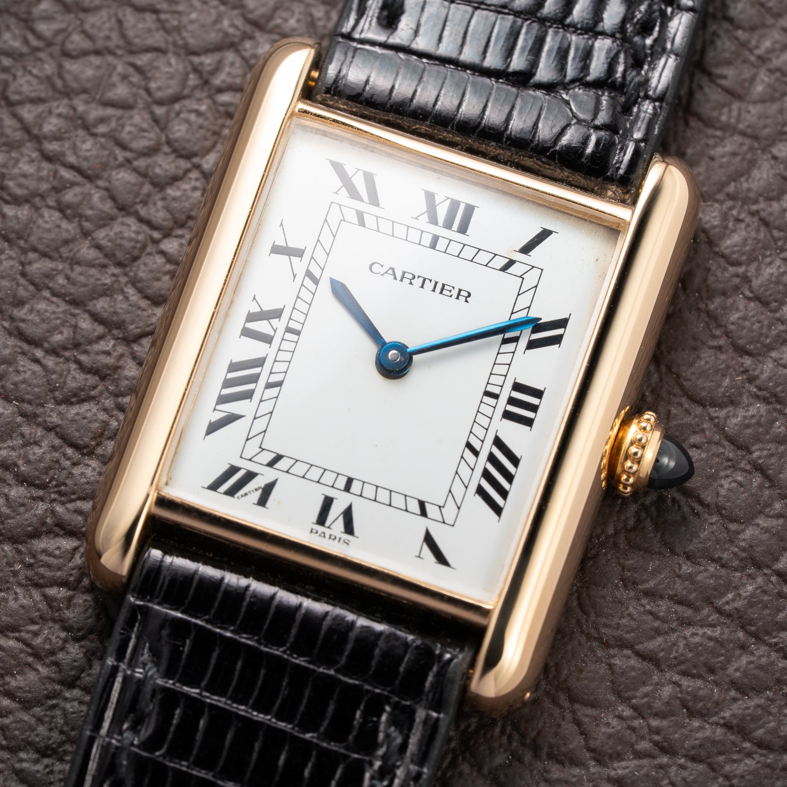 Cartier Tank Louis Paris Dial 18K Yellow Gold GM LM Ref. 78086 from 1970s