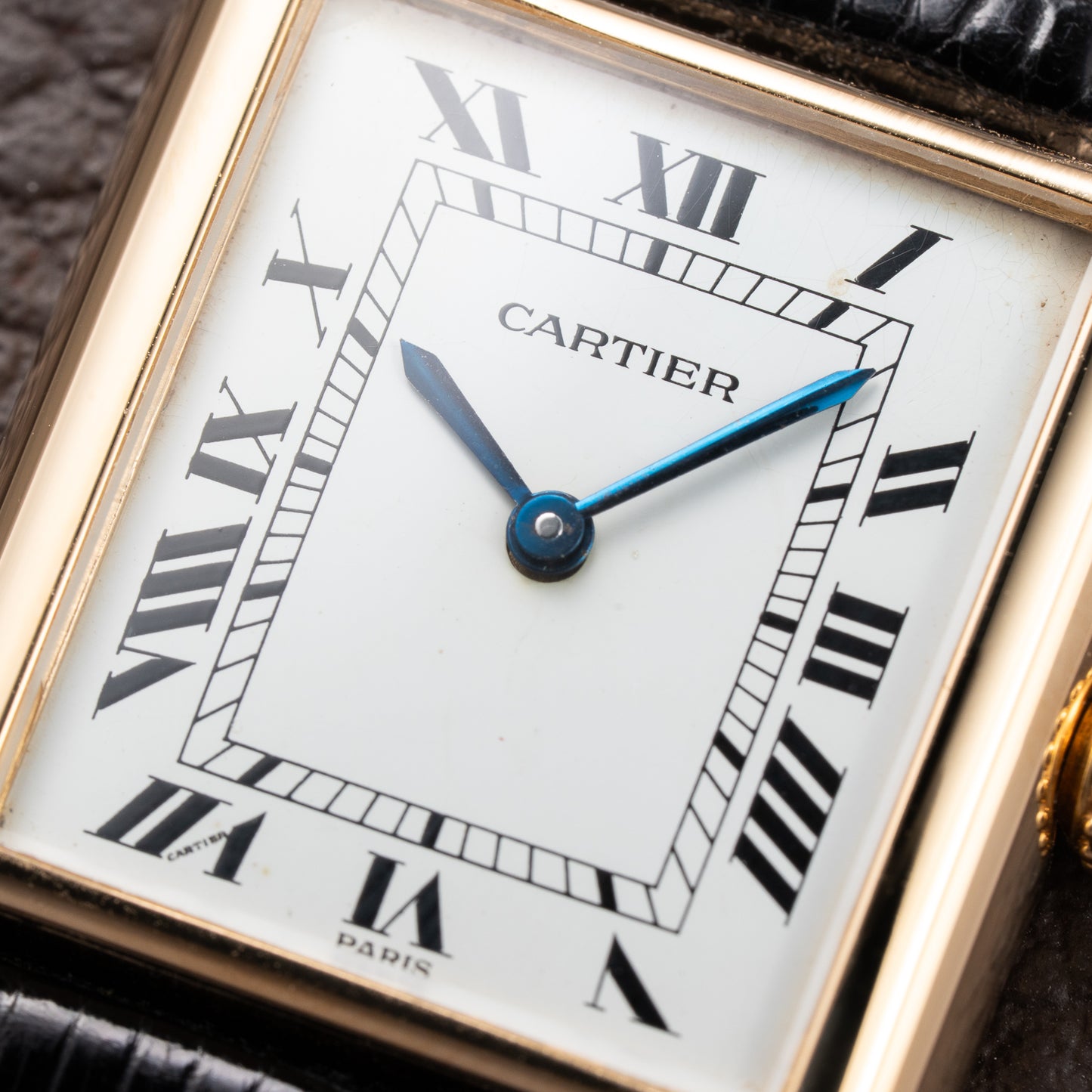 Cartier Tank Louis Paris Dial 18K Yellow Gold GM LM Ref. 78086 from 1970s
