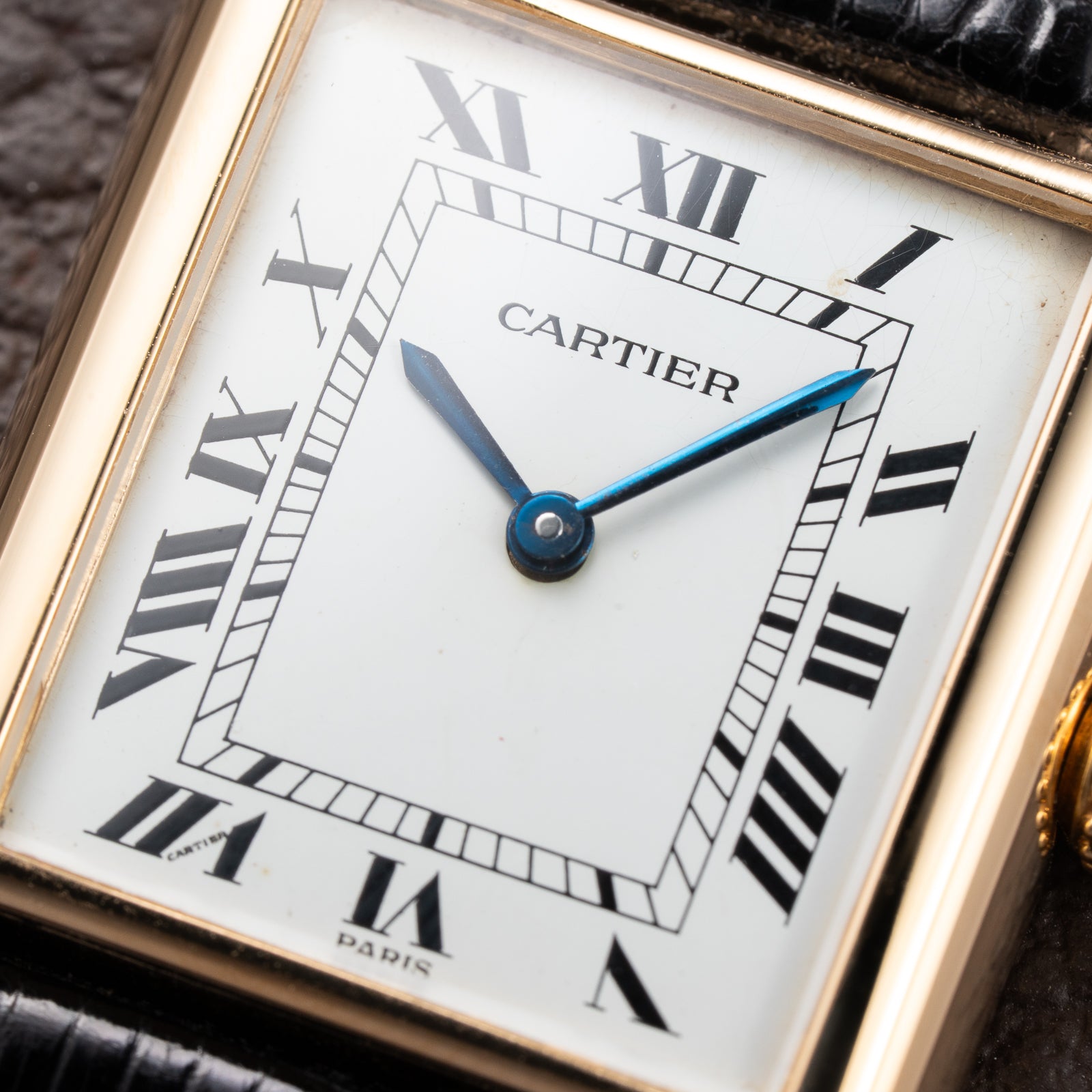 Cartier Tank Louis Paris Dial 18K Yellow Gold GM LM Ref. 78086 from 1970s