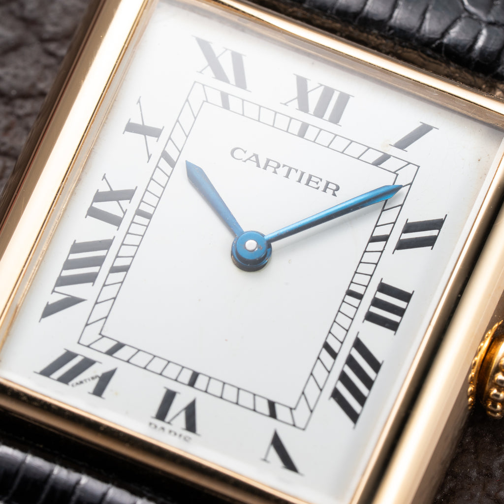 Cartier Tank Louis Paris Dial 18K Yellow Gold GM LM Ref. 78086 from 1970s