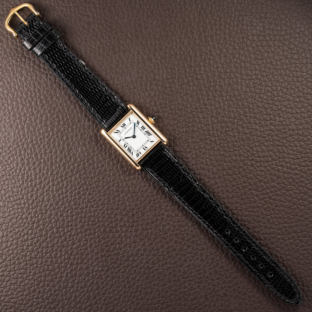 Cartier Tank Louis Paris Dial 18K Yellow Gold GM LM Ref. 78086 from 1970s