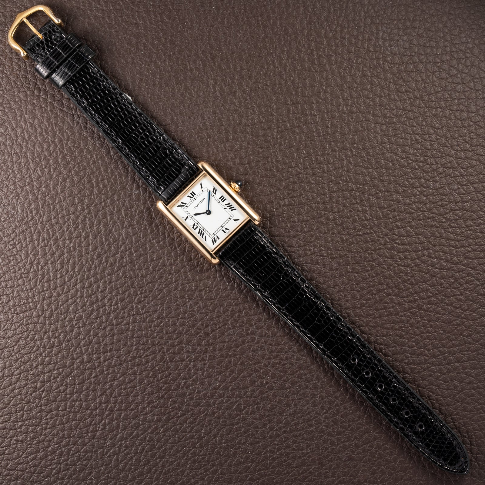 Cartier Tank Louis Paris Dial 18K Yellow Gold GM LM Ref. 78086 from 1970s