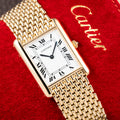 Cartier Tank Louis "Grain de Riz” Beads of Rice bracelet 18k Yellow Gold Ref 81052 from 1980s