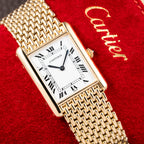 Cartier Tank Louis "Grain de Riz” Beads of Rice bracelet 18k Yellow Gold Ref 81052 from 1980s