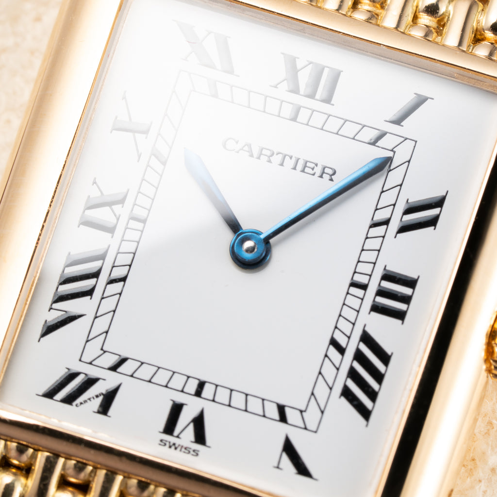 Cartier Tank Louis "Grain de Riz” Beads of Rice bracelet 18k Yellow Gold Ref 81052 from 1980s