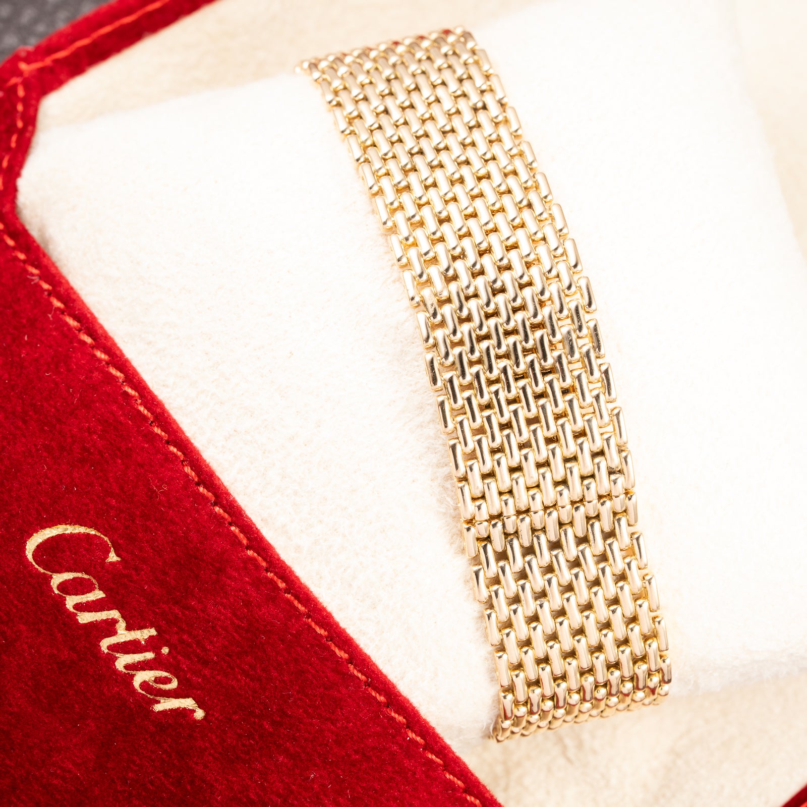 Cartier Tank Louis "Grain de Riz” Beads of Rice bracelet 18k Yellow Gold Ref 81052 from 1980s