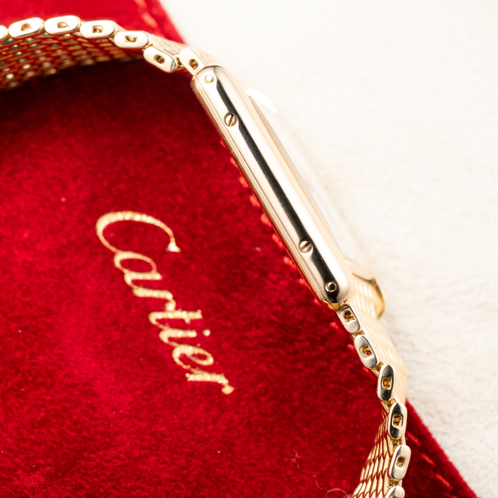 Cartier Tank Louis "Grain de Riz” Beads of Rice bracelet 18k Yellow Gold Ref 81052 from 1980s